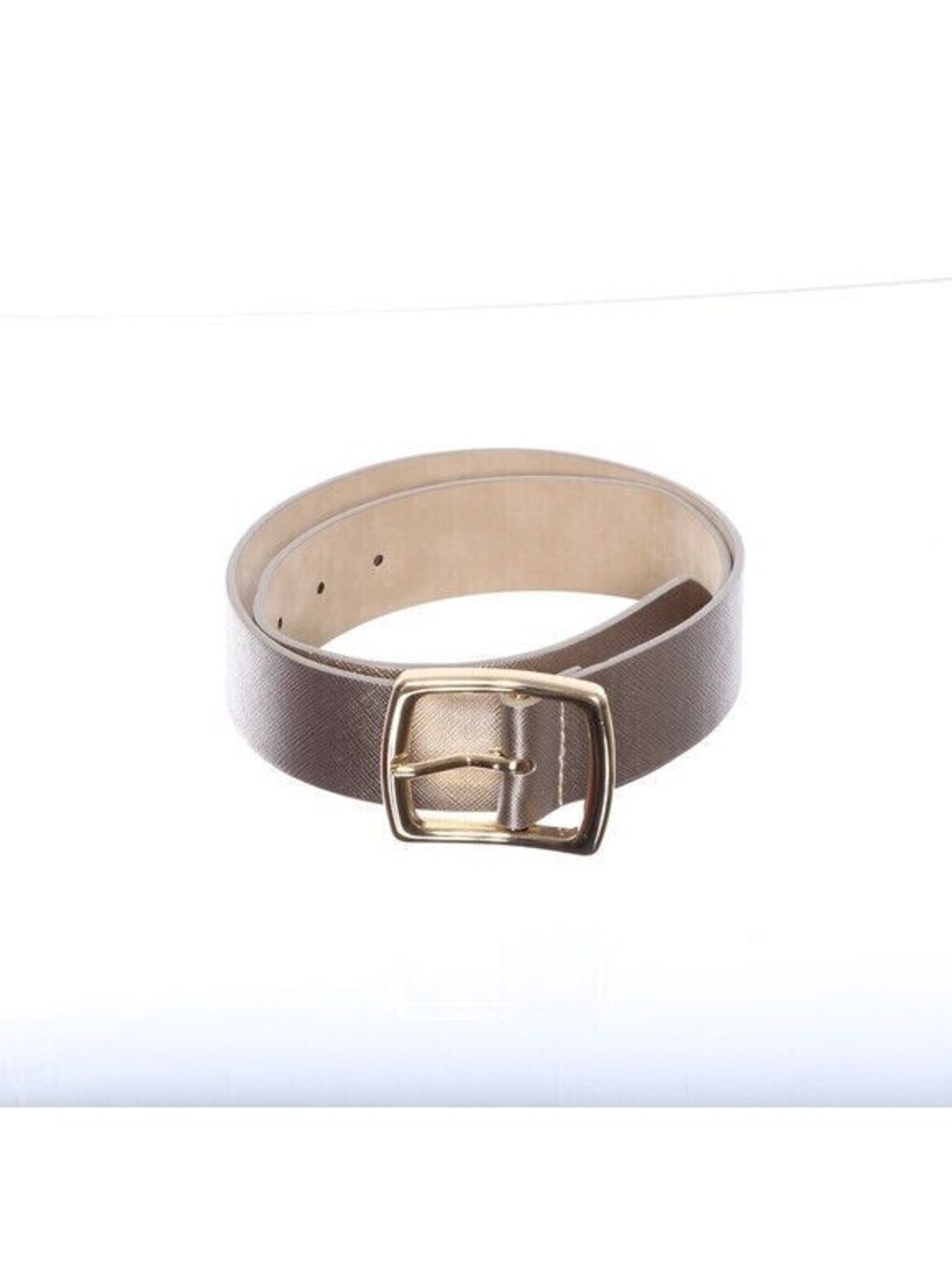 INC International Concepts Womens Textured Shine Belt Pewter/Gold Buckle Size XL